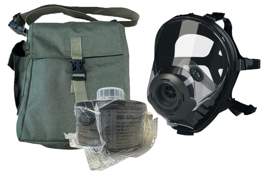 Протигаз фільтрувальний ПФ-BLS-NBC з фільтром NBC-3/SL M та сумкою